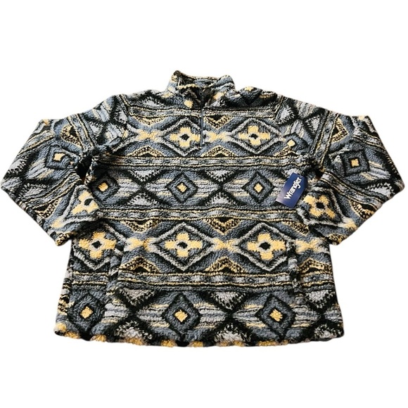 Wrangler Other - Wrangler Geometric Knit Sweater - Blues and Cream Size Large NWT